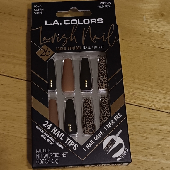 NEW  Lavish Coffin Shaped Nails Wild Rush 24 Tips - Picture 2 of 3